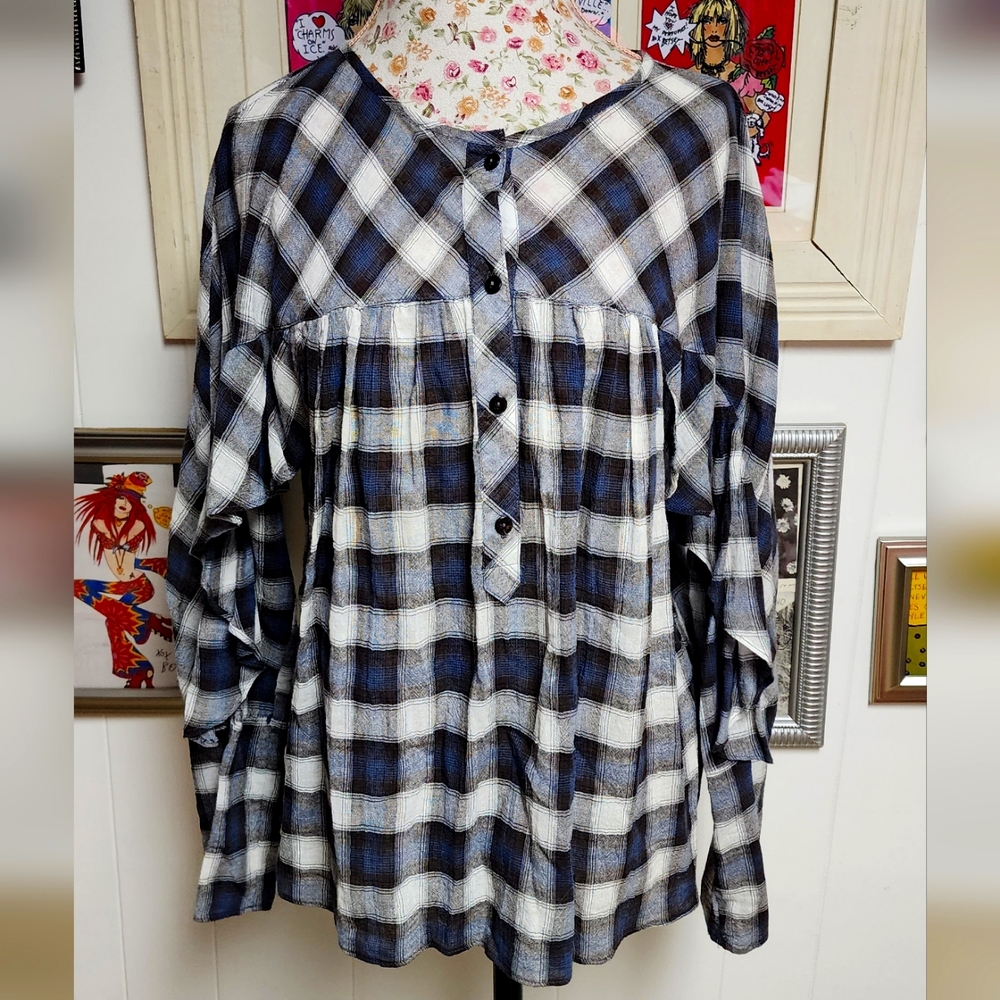 Max Studio Plaid blouse M